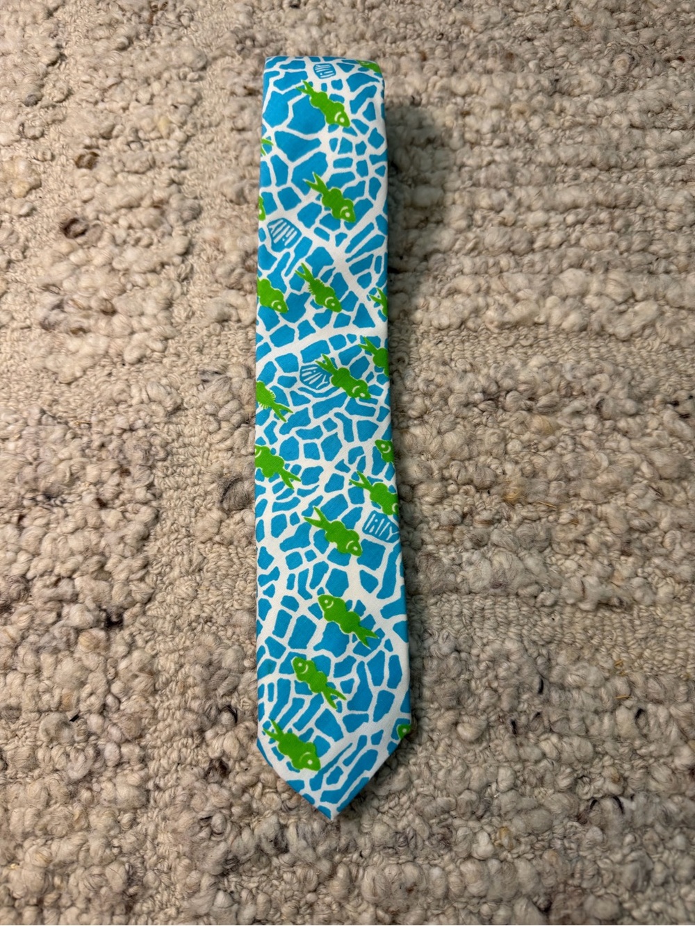 Lilly Pulitzer Blue & Green Print Neck Tie